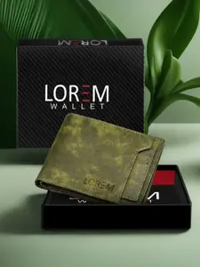 LOREM Men Textured Two Fold Wallet With SIM Card Holder