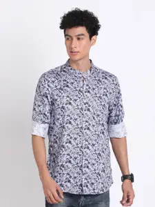 Turtle Men Classic Slim Fit Opaque Printed Party Shirt