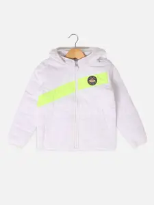 Allen Solly Junior Boys Colourblocked Quilted Jacket with Patchwork