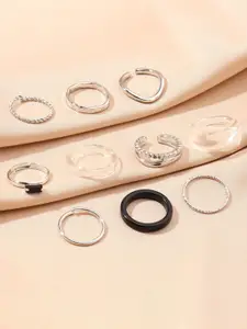 SALTY Set Of 10 Stackable Harmony Finger Rings
