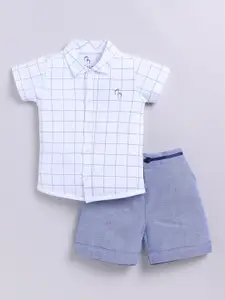 BABY GO Boys Checked T-shirt With Shorts