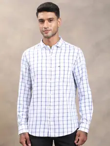 Turtle Men Relaxed Slim Fit Windowpane Checks Opaque Checked Casual Shirt