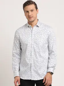 Turtle Men Classic Slim Fit Opaque Printed Formal Shirt