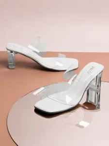 Inc 5 Women Open Toe Two Strap Block Sandals