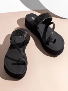 Inc 5 Women Embellished One Toe Flatform Heel Sandals