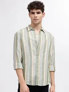 Iconic Men Multi Stripes Opaque Striped Casual Shirt