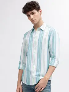 Iconic Men Multi Stripes Opaque Striped Casual Shirt