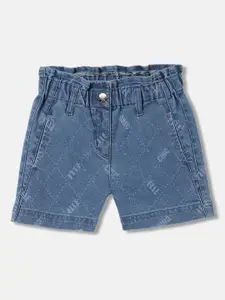 ELLE Girls Printed Loose Fit Denim Shorts
