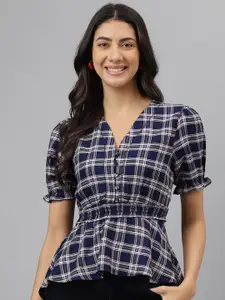 Latin Quarters Women Slim Fit Tartan Checks Opaque Checked Casual Shirt