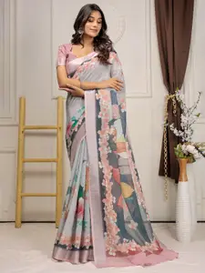 RACHNA Floral Printed Zari Saree