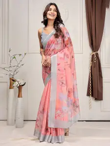 RACHNA Floral Printed Zari Saree