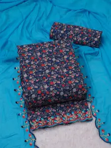 ASISA Floral Printed Block Print Unstitched Dress Material