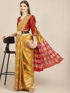 KALINI Woven Design Zari Silk Cotton Banarasi Saree