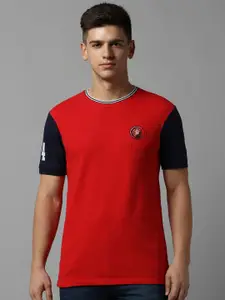 Allen Solly Men Colourblocked Applique Slim Fit T-shirt
