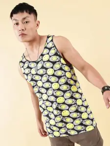 Rodzen Men Printed V-Neck Pure Cotton Pockets T-shirt