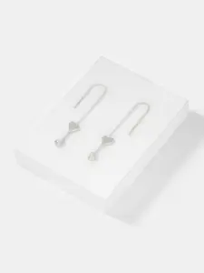 SHAYA 925 Sterling Silver Contemporary Drop Earrings