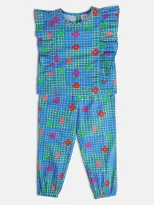 MINI KLUB Girls Printed Top With Pyjamas