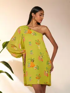 Masaba Floral Print Georgette A-Line Dress