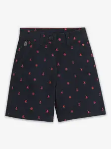 Ed-a-Mamma Boys Graphic Printed Shorts With Button Closure
