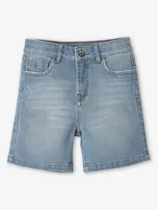 Ed-a-Mamma  Boys Solid Denim Shorts With Button Closure