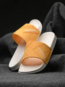 The Roadster Lifestyle Co. Men yellow Textured Slip-On Sliders
