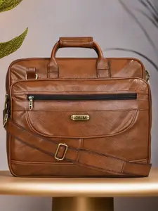 LOREM Unisex Textured Synthetic Leather Laptop Bag