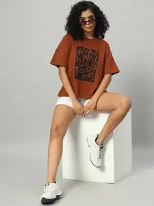 Funday Fashion Women Typography Printed Pockets T-shirt