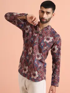 KISAH Men Men Thread Work Short Kurta
