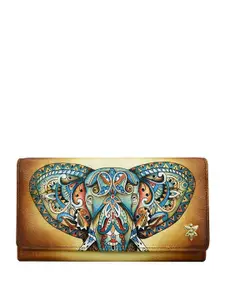 Anuschka Women Ethnic Motifs Printed Leather Envelope Wallet