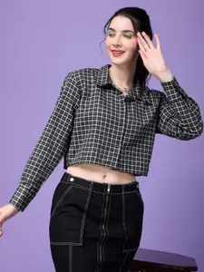 Popwings Women Relaxed Boxy Opaque Checked Casual Shirt