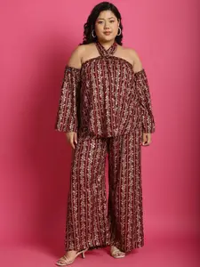 theRebelinme Plus Size Printed Top with Palazzo