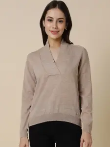 Allen Solly Woman V-Neck Long Sleeves Pullover Sweater