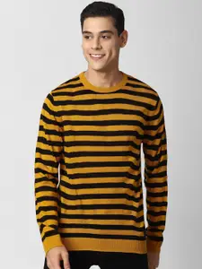 Peter England Casuals Striped Pure Cotton Pullover Sweater