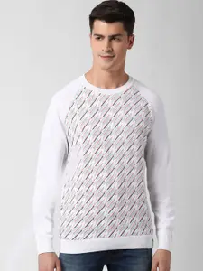 Peter England Casuals Geometric Printed Pure Cotton Pullover Sweater