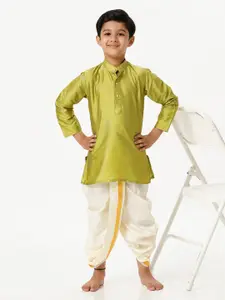 Ramraj Boys Mandarin Collar Straight Kurta with Panchakacham
