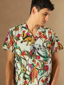 DENNISON Block Printed Oversized Lightweight Casual Shirt