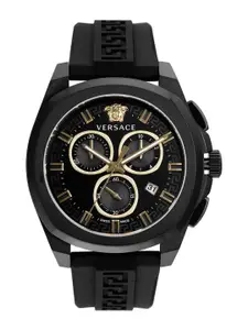 Versace Men Brass Embellished Dial & Straps Analogue Watch VE7CA0523