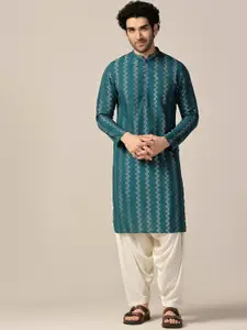KISAH Embroidered Regular Pure Cotton Kurta with Patiala