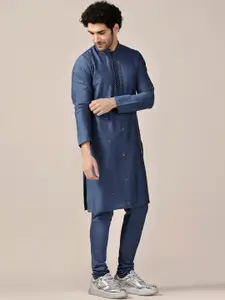 KISAH Embroidered Regular Straight Kurta With Churidar