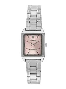 CASIO Women Titanium Dial & Stainless Steel Bracelet Style Straps Analogue Watch A2281
