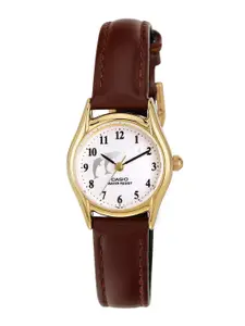 CASIO Women Embellished Dial & Leather Straps Analogue Watch A2269