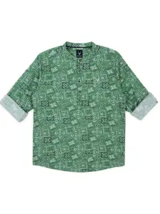 Allen Solly Junior Boys Slim Fit Opaque Printed Casual Shirt