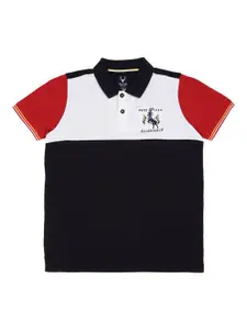 Allen Solly Junior Boys Colourblocked Polo Collar Applique T-shirt