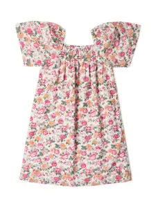 Allen Solly Junior Floral Print Puff Sleeve A-Line Dress
