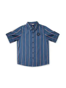 Allen Solly Junior Boys Slim Fit Multi Stripes Opaque Striped Casual Shirt