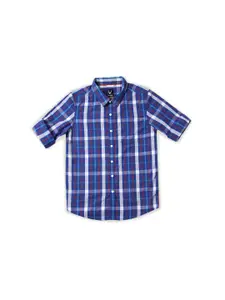 Allen Solly Junior Boys Slim Fit Tartan Checks Opaque Checked Casual Shirt