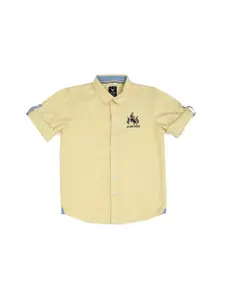 Allen Solly Junior Boys Slim Fit Spread Collar Roll Up Sleeves Opaque Casual Shirt