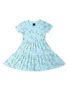 Allen Solly Junior Girls Pure Cotton Floral Print Fit & Flare Dress