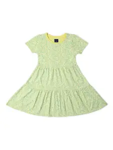 Allen Solly Junior Girls Pure Cotton Floral Print Fit & Flare Dress