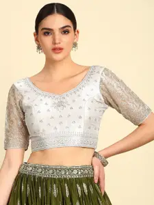 Soch Embroidered & Sequined Saree Blouse